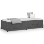 ZNTS Day Bed without Mattress Grey 90x190 cm Single Single Solid Wood Pine 821596