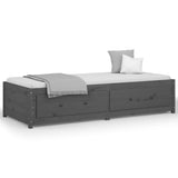 ZNTS Day Bed without Mattress Grey 90x190 cm Single Single Solid Wood Pine 821596