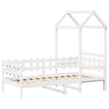 Day Bed with Roof without Mattress White 80x200 cm Solid Wood 3282313