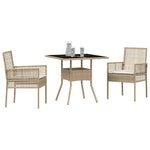Garden Dining Set 3 pcs Beige Poly rattan 3334931