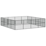 Dog Playpen 16 Panels Black Galvanised Steel 3209555