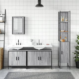 4 Piece Bathroom Furniture Set Grey Sonoma Engineered Wood 3214813