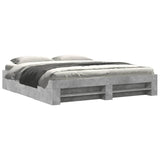 Bed Frame without Mattress Concrete Grey 200x200cm Engineered Wood 3295446