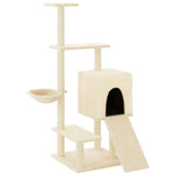 Cat Tree with Sisal Scratching Posts Cream 130.5 cm 172040
