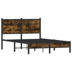 Metal Bed Frame without Mattress Smoked Oak 120x200 cm 4007812