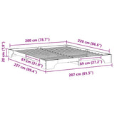 Bed Frame Brown 200 x 220 cm Solid Pine Wood 872929
