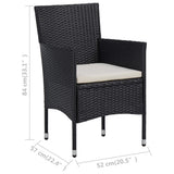 Garden Bistro Set Black, Cream White 3095933