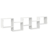 Wall Cube Shelf 5 Compartments White Engineered Wood 859995