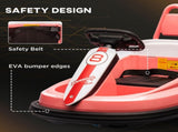 6V Electric Kids Bumper Car, 6V Spin Waltz Car, with Music, Horn, Lights - Pink T3398P348363