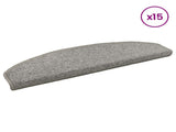 Self-adhesive Stair Mats 15 pcs 80 x 24.5 x 3.5 cm Light Grey 42038648