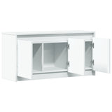 TV Cabinet with LED White 100x34x50 cm Engineered Wood 852208