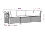 3-Seater Garden Sofa with Cushions Rattan Look PP Light Grey 3443849