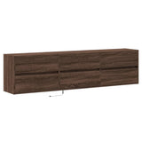 TV Wall Cabinet with LED Brown Oak 180x31x45 cm 3307939