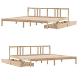 Bed Frame without Mattress 200x200 cm Solid Wood Pine 3301644