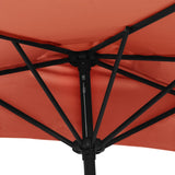 Balcony Parasol with Aluminium Pole Terracotta 300x155x223 cm Half 312503