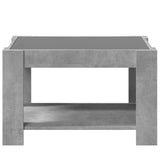 ZNTS Coffee Table with LED Concrete Grey 73x53x45 cm Engineered Wood 847549