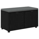 Hall Bench Black Oak 80 x 38 x 46 cm Engineered Wood and Fabric 891481