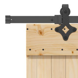 Sliding Door with Hardware Set 85x210 cm Solid Wood Pine 3332780