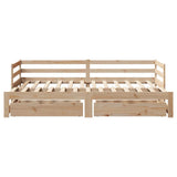 Daybed with Trundle and Drawers without Mattress 80x200 cm 3302148
