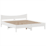Bed Frame without Mattress White 180x200 cm Super King Solid Wood Pine 3323369