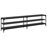 TV Cabinet Black Oak 200 x 30 x 50 cm Engineered Wood and Iron 881293