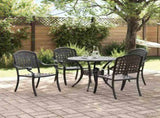 Garden Dining Set 5 pcs Black Aluminium 3334685
