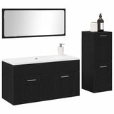 Bathroom Furniture Set 3 pcs Black Oak 90 x 38.5 x 46 cm 3334334