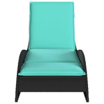 Sun Lounger with Cushion Black 60x205x73 cm Poly Rattan 368286