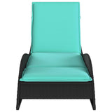 Sun Lounger with Cushion Black 60x205x73 cm Poly Rattan 368286
