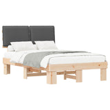 Bed Frame with Upholstered Headboard Dark Grey 120 x 190 cm 877295