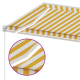 Manual Retractable Awning with LED 350x250 cm Yellow and White 3069523