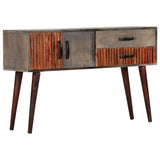 Console Table Grey 120x35x75 cm Solid Rough Mango Wood 282742
