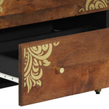 Bathroom Cabinet Set with Drawer 3 pcs Honey Brown and Gold 3310146