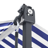 Free Standing Awning Blue and White 300x300 cm Fabric and Steel 368931