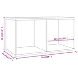 Vinyl Storage Box Smoked Oak 71x34x36 cm Engineered Wood 815252