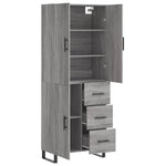 Highboard Grey Sonoma 69.5x34x180 cm Engineered Wood 3195929