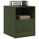 Bedside Cabinets 2 pcs Olive Green 34.5x39x44 cm Steel 841760