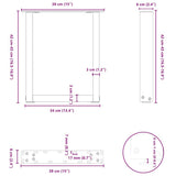 Coffee Table Legs U-Shaped 2 pcs Natural Steel 38x cm Steel 4013155