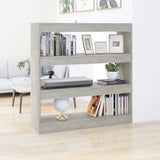 ZNTS Book Cabinet/Room Divider Concrete Grey 100x30x103 cm 811749