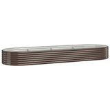 Garden Raised Bed Galvanised Steel 322x100x36 cm Brown 319000