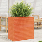 ZNTS Garden Planter Wax Brown 70x40x68.5 cm Solid Wood Pine 3282486