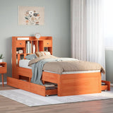 Bookcase Bed without Mattress Wax Brown 75x190 cm Small Single Solid Wood Pine 3308986