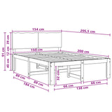 Double Bed Frame with Headboard ROSTOCK White 150 x 200 cm 3405451