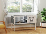Wooden Rabbit Hutch, Guinea Pig Cage, with Removable Tray, Openable Roof, Grey T3398P375159