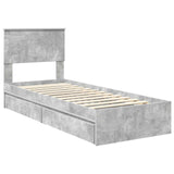 Storage Bed Concrete Grey 75 x 190 cm Engineered Wood 3410850