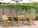Garden Chairs 2 pcs Taupe Solid Wood Acacia and Fabric 367671