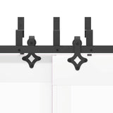 Sliding Door Hardware Kit 152,5 cm Steel Black 3295735