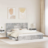 Storage Bed Concrete Grey 200 x 200 cm Engineered Wood 3411875
