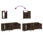 ZNTS 3 Piece Bathroom Furniture Set Brown Oak Engineered Wood 3214794