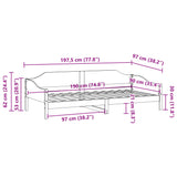 Bed Frame without Mattress Wax Brown 90x190 cm Single Solid Wood Pine 850919